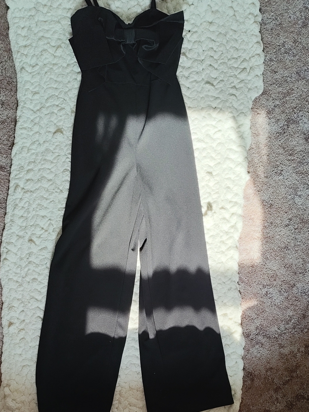 Strapless Black Bow-Detail Wide-Leg Jumpsuit
